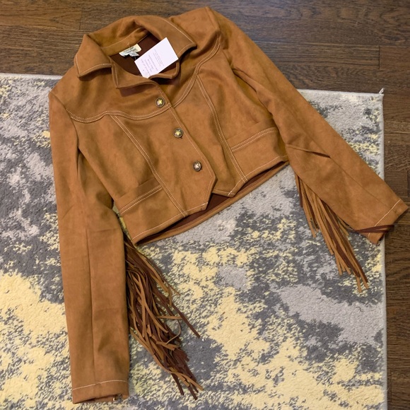 Unique Vintage Brown Suede Fringe Cattle Call Jacket Medium - Picture 6 of 13